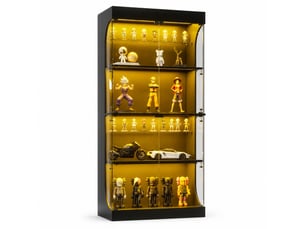 Vitrine coloris noir 4 étagère(s) <strong>DESMIU</strong> <strong></strong> - 80 cmx165 cm