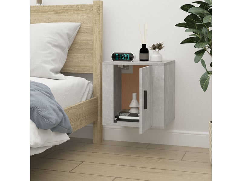  Meuble tv - banc tv - meuble de rangement mural gris béton 40x34,5x40 cm  - Conforama C
