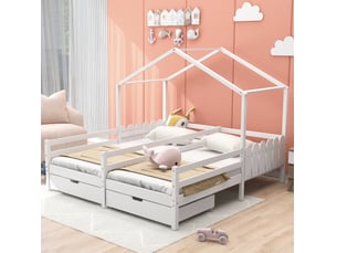 Lit cabane 90x200 cm VIVRYN coloris blanc