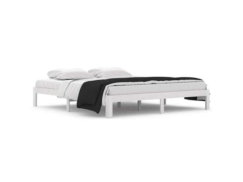  Lit double- lit adulte -  cadre de lit sans matelas blanc 180x200 cm  - Conforama A