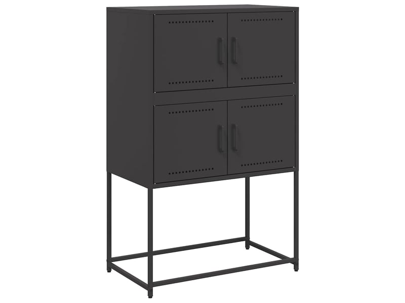  Buffet - bahut - meuble de rangement noir 68,5x38,5x107 cm acier  - Conforama A