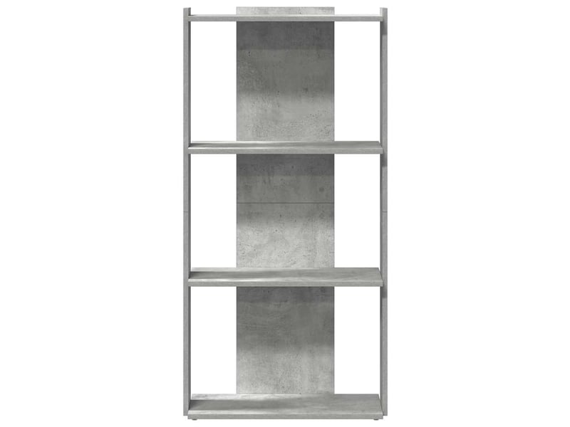 Bibliothèque à 3 niveaux, armoire à livres gris béton 60x30x120cm bois ingénierie  - Conforama D