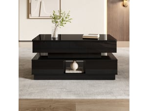 Table basse rectangulaire coloris noir <strong>MAISENTIEL</strong> <strong></strong> - 48 cmx90 cm