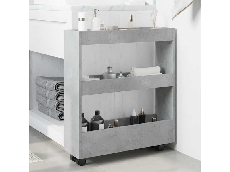  Chariot de rangement étroit pour bureau 3 niveaux gris béton shl71302  - Conforama C