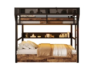 Lit superposé 90x200 cm <strong></strong>  <strong>CozyNest</strong> coloris noir
