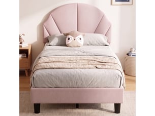 Lit simple 90x200 cm <strong>Lonelyo</strong> <strong></strong> coloris rose