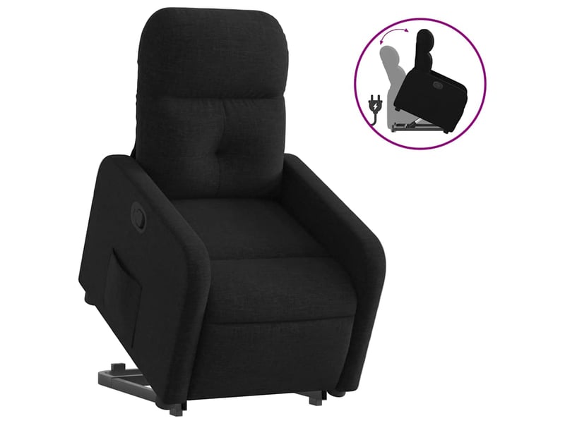  Fauteuil inclinable, fauteuil relax noir tissu shl59961  - Conforama A
