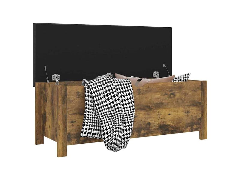  Boîte de rangement, coffre de rangement et coussin chêne fumé 105x40x45 cm aggloméré  - Conforama C