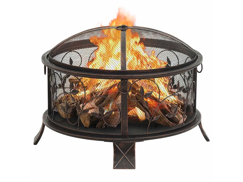  Brasero exterieur, foyer camping rustique avec tisonnier 67,5 cm xxl acier  - Conforama A