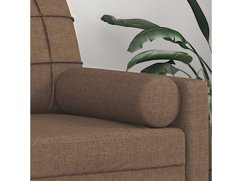  Lot de 2 coussins décoratifs marron ø15x50 cm tissu cf60877  - Conforama E