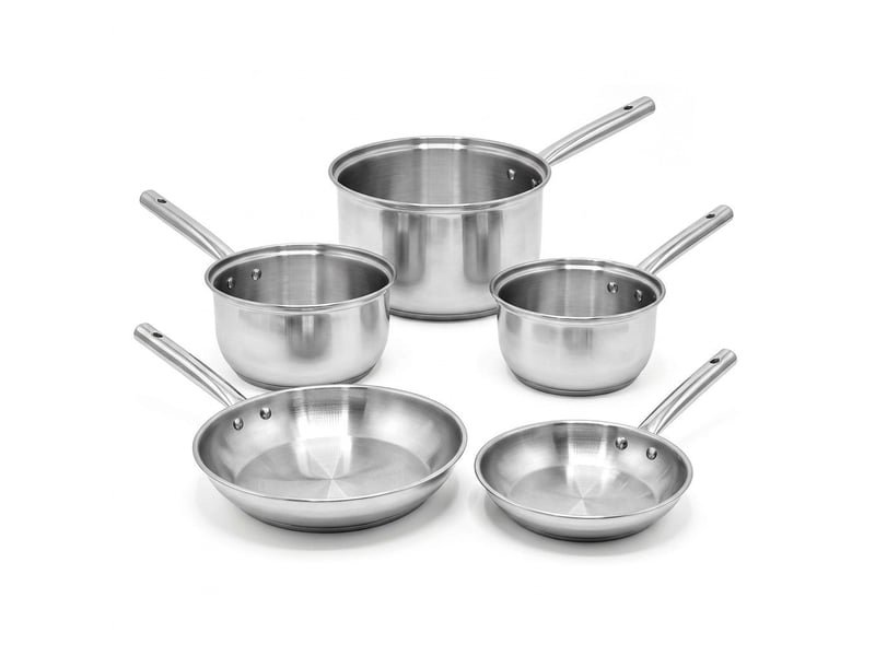 Lot de 3 casseroles 182022 cm et 2 poêles 2024 cm en inox fackelmann rhona 9132350B88 - Conforama A