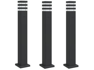 Lampadaires d'extérieur avec sortie 3 pcs 80 cm aluminium noir 02_0042571