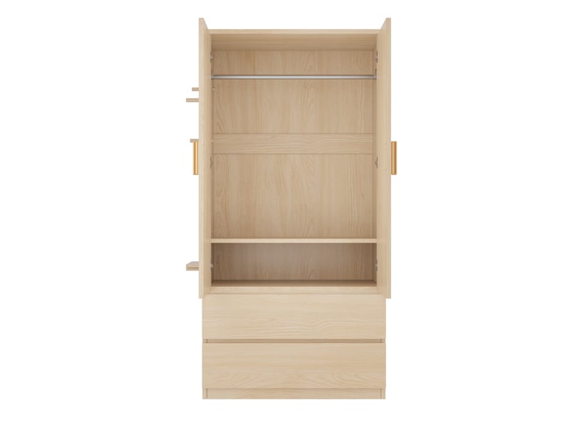 Armoire penderie - 70x50x170 cm - tiroirs de rangement - rangements intégrés - structure bois - rangement chambre - bois naturel CozyNest - Conforama E