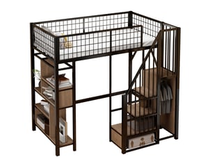 Lit mezzanine 90x200 cm VIVRYN coloris noir