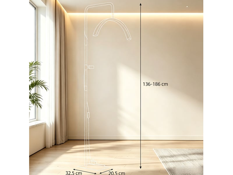  Lampadaire led 77,5x20,5x186 cm réglable métal noir  - Conforama C