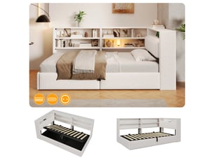 Lit banquette 90x200 cm <strong></strong>  <strong>Radiant Stride</strong> coloris blanc