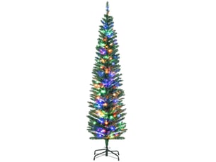 Sapin de noël artificiel lumineux à led multicolores, 390 branches avec pied en acier vert ø 50 × 180 cm