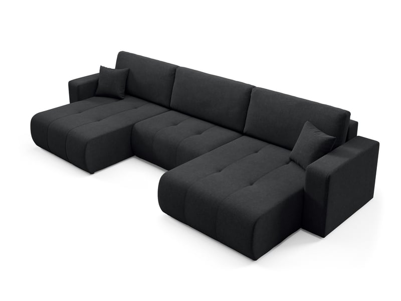 Canapé d'angle convertible molinio u noir - Conforama D