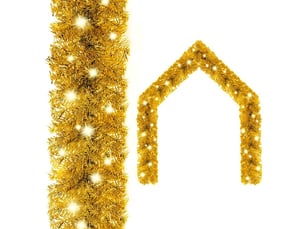 Guirlande de noël avec lumières led 5 m doré
