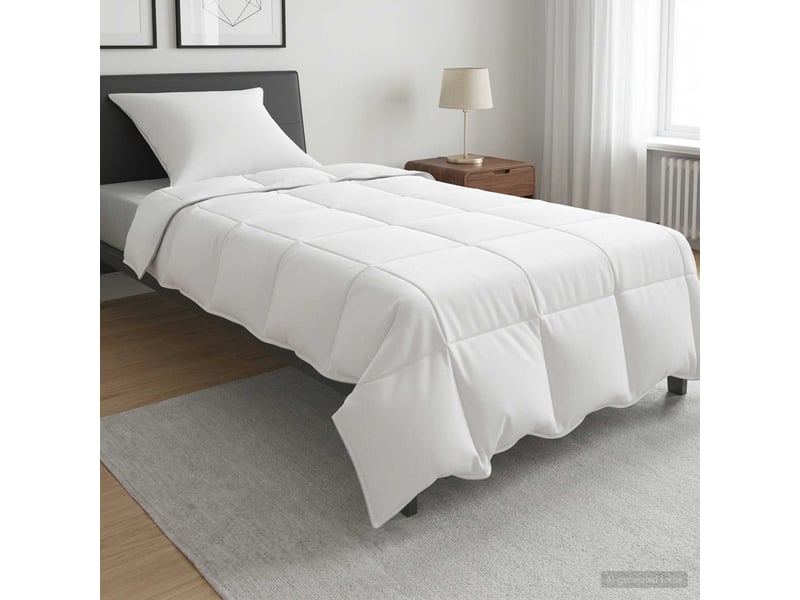  Ensemble de duvet 2 pcs - couette 135 x 200 cm hiver bambou blanc  - Conforama B