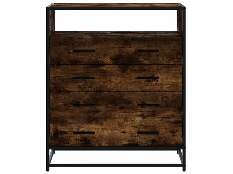  Commode chambre adulte, armoire à tiroirs chêne fumé 70x41x83,5 cm bois d'ingénierie  - Conforama D