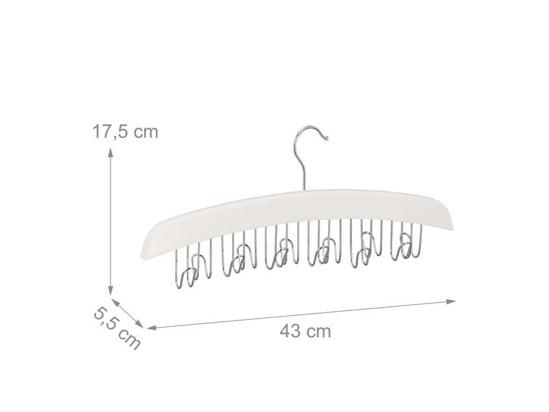  Porte-ceinture suspendu en bois 17,5 x 43 x 5,5 cm rangement optimal design épuré en bois blanc 13_0009035  - Conforama B