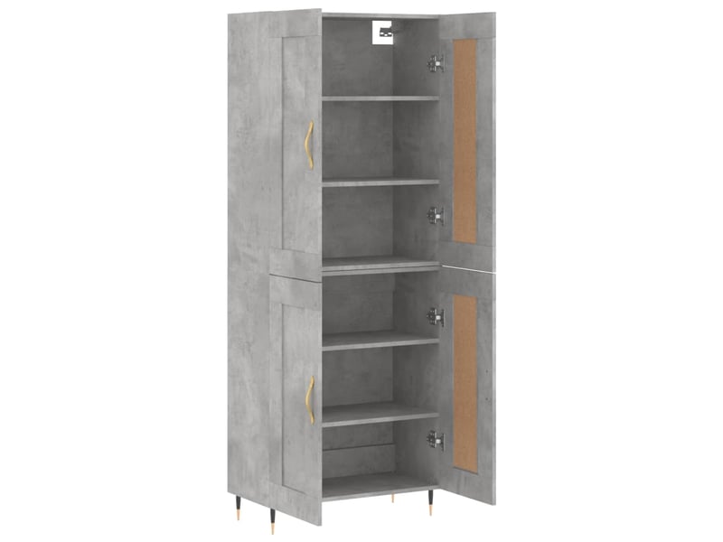  Buffet haut - bahut - meuble de rangement gris béton 69,5x34x180 cm bois d'ingénierie  - Conforama C