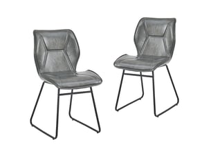 Lot de 2 chaises de salle à manger,60x47,5x81,5 cm,similicuir,gris