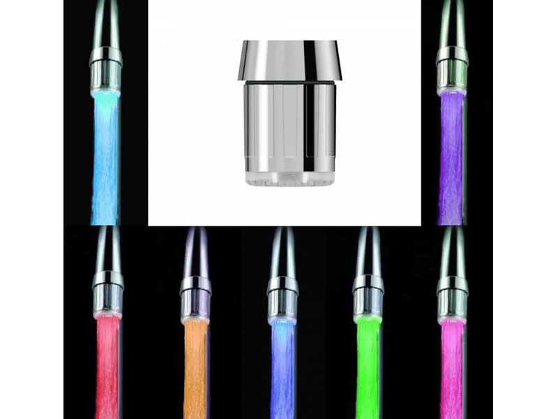  7 couleurs changeantes de l'eau robinet, robinet d'eau led coloré, changer automatiquement de couleur, accessoires de robinetterie ZPB502457 - Conforama B