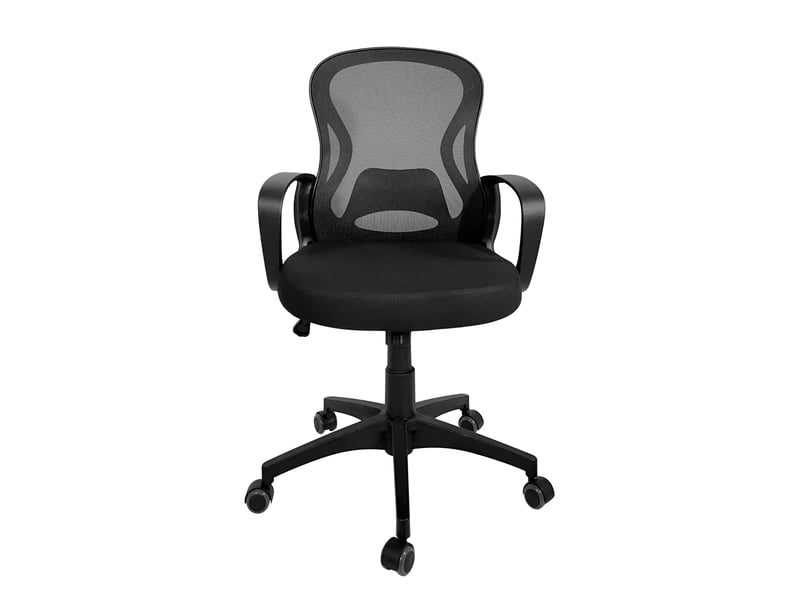  Chaise de bureau ergonomique fest avec soutien lombaire, mécanisme basculant et roulettes noire  - Conforama B