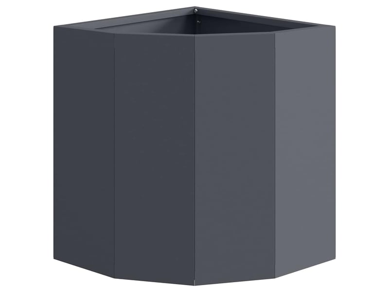  Jardinière - bac à fleurs d'angle anthracite 30 x 30 x 35 cm acier  - Conforama E