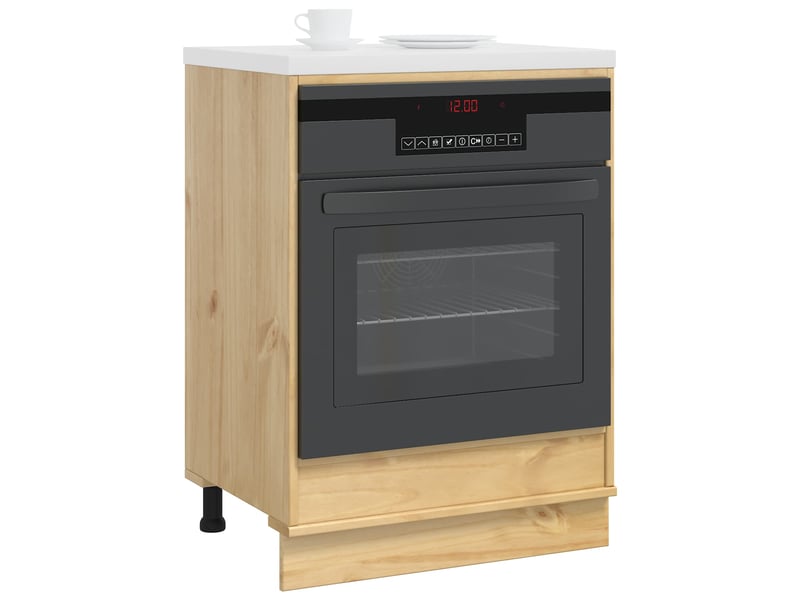  Armoire de cuisine, armoire ski brun miel 60x46x81cm pin massif  - Conforama C