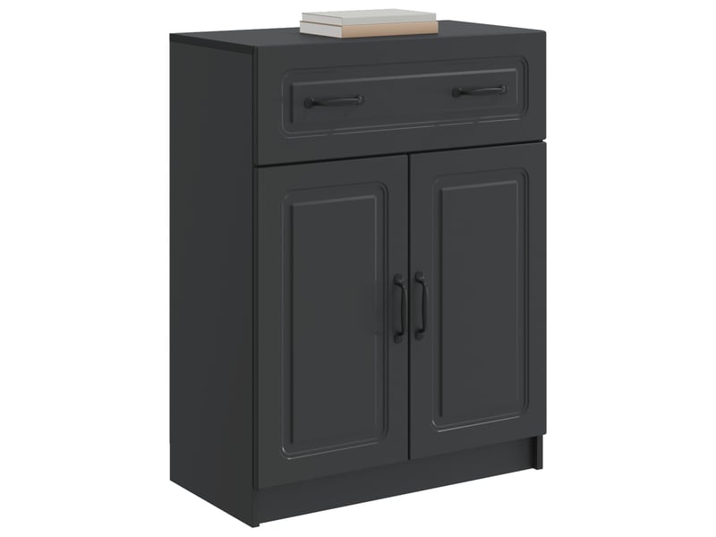  Buffet - bahut - meuble de rangement avec tiroir noir 66 x 34,5 x 87 cm bois d'ingénierie  - Conforama C