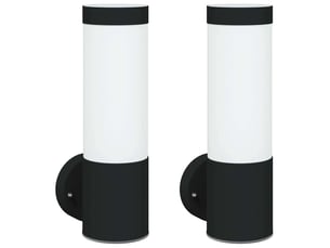 2 pièces applique murale extérieure noir 12x8,5x27 cm