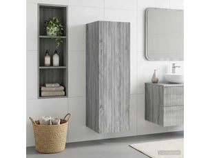 Cabinet salle de bain mural, meuble de rangement sonoma gris 33x34.5x100 cm shl4342