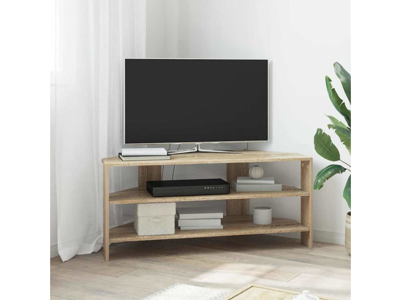  Meuble tv d'angle moderne 100x40,5x45 cm chêne sonoma  - Conforama B