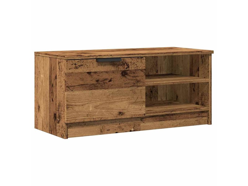  Lot de 2 meuble tv bas salon vieux bois 80x35x36,5 cm bois d'ingénierie  - Conforama E