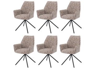 Lot de 6 chaises de salle à manger hwc-g67, pivotantes, avec positionnement automatique, en chenille métallisée (410 gm²) - piètement noir, coloré
