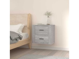 Table de chevet chanmbre, table d'appoint murale sonoma gris 50x36x47 cm