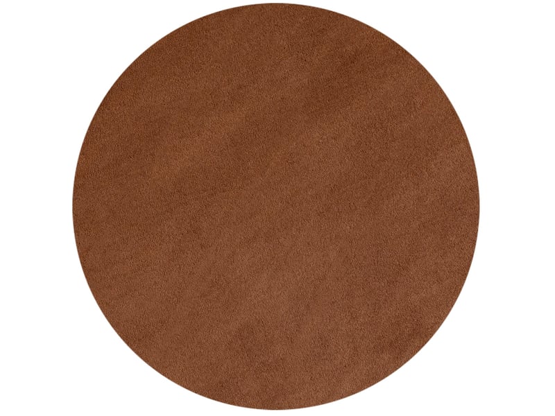 Tapis lavable rond en microfibre douce - marron 120x120cm SKY1201205400BROWN - Conforama A