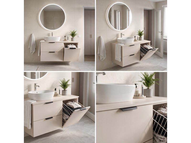  Étagère de salle de bains suspendue novo luna cachemire mat 20 cm  - Conforama R