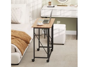Bureau pliant 80x40x75 cm, gain de place, roulettes, meuble chambre et salon, structure mdf et métal, peu encombrant