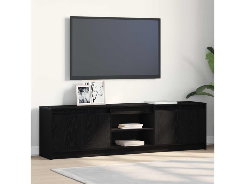  Meuble tv - unites tv 2 pcs noir bois d'ingénierie  - Conforama B
