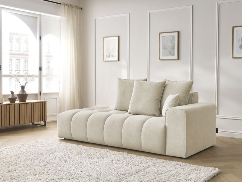  Bobochic canapé droit fixe mont-blanc velours beige  accoudoir droit MONT-BLANC - Conforama D