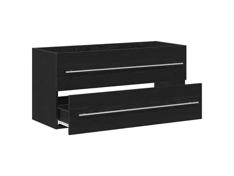  Meuble sous-vasque salle de bain en chêne noir 100x38.5x48cm bois d'ingénierie  - Conforama E