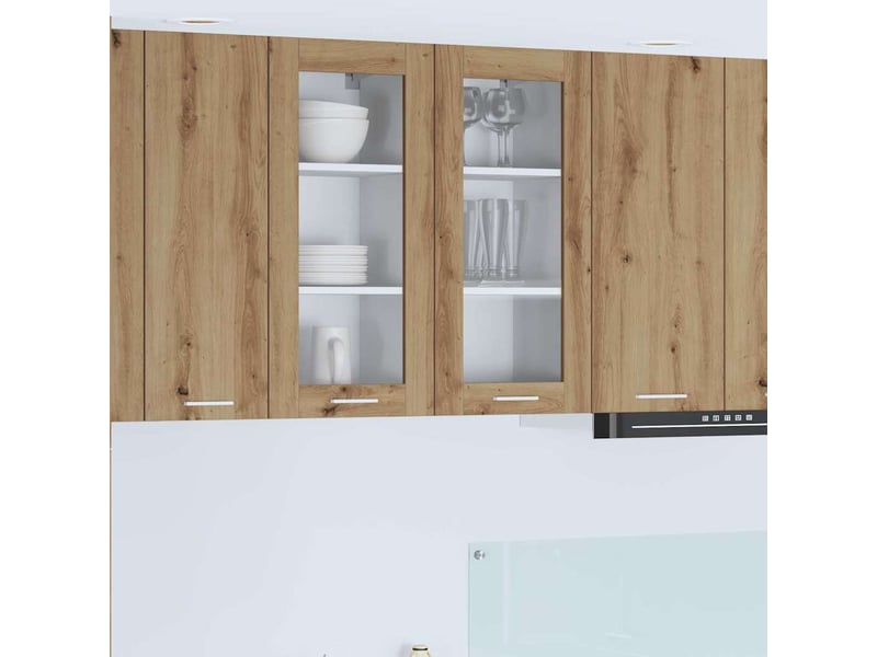 Meuble de rangement, armoire suspendue 2 pcs chêne artisanal bois d'ingénierie shl9427 - Conforama B