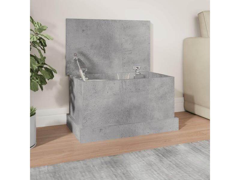  Boîte de rangement, coffre de rangement gris béton 50x30x28 cm bois d'ingénierie  - Conforama B