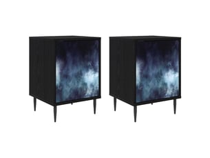 Table de chevet - cabinet de chevet - table de nuit raalte 2 pc chêne noir 36 x 33 x 51 cm