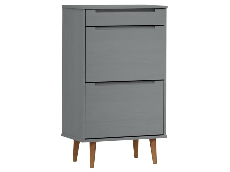  Meuble à chaussure, armoire à chaussures molde gris 59,5x35x103 cm bois de pin  - Conforama A