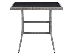 Table à manger de jardin | table d'extérieur gris 80x80x74 cm résine tressée